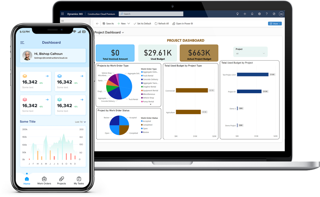 Construction Cloud CRM and Mobile Screens